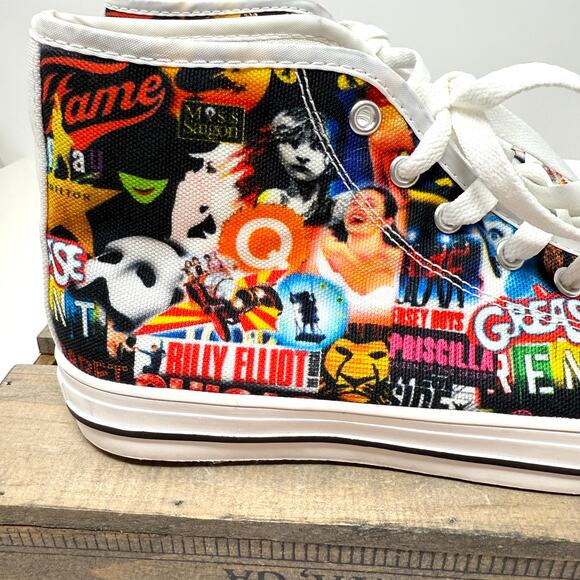Broadway Theater Grease Wicked Mamma Mia Rent High Top Sneakers Size 7 - Picture 5 of 10